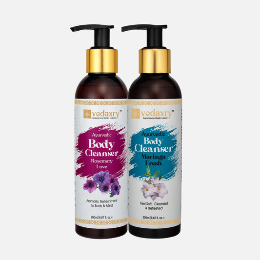 Vedaxry Ayurvedic Body Cleanser Combo Pack of Moringa Fresh 200ml+ Rosemary Love 200ml