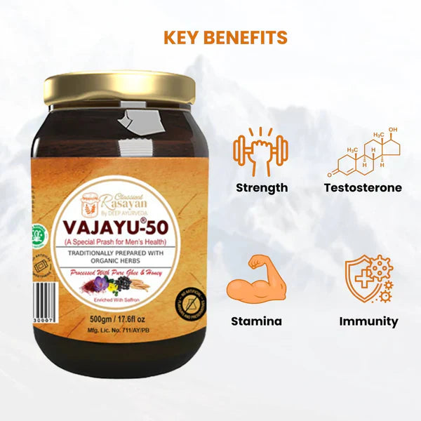 Vajayu ® 50 + Shilajit Combo Pack | Boost Men's Wellbeing | Improve Strength & Vitality