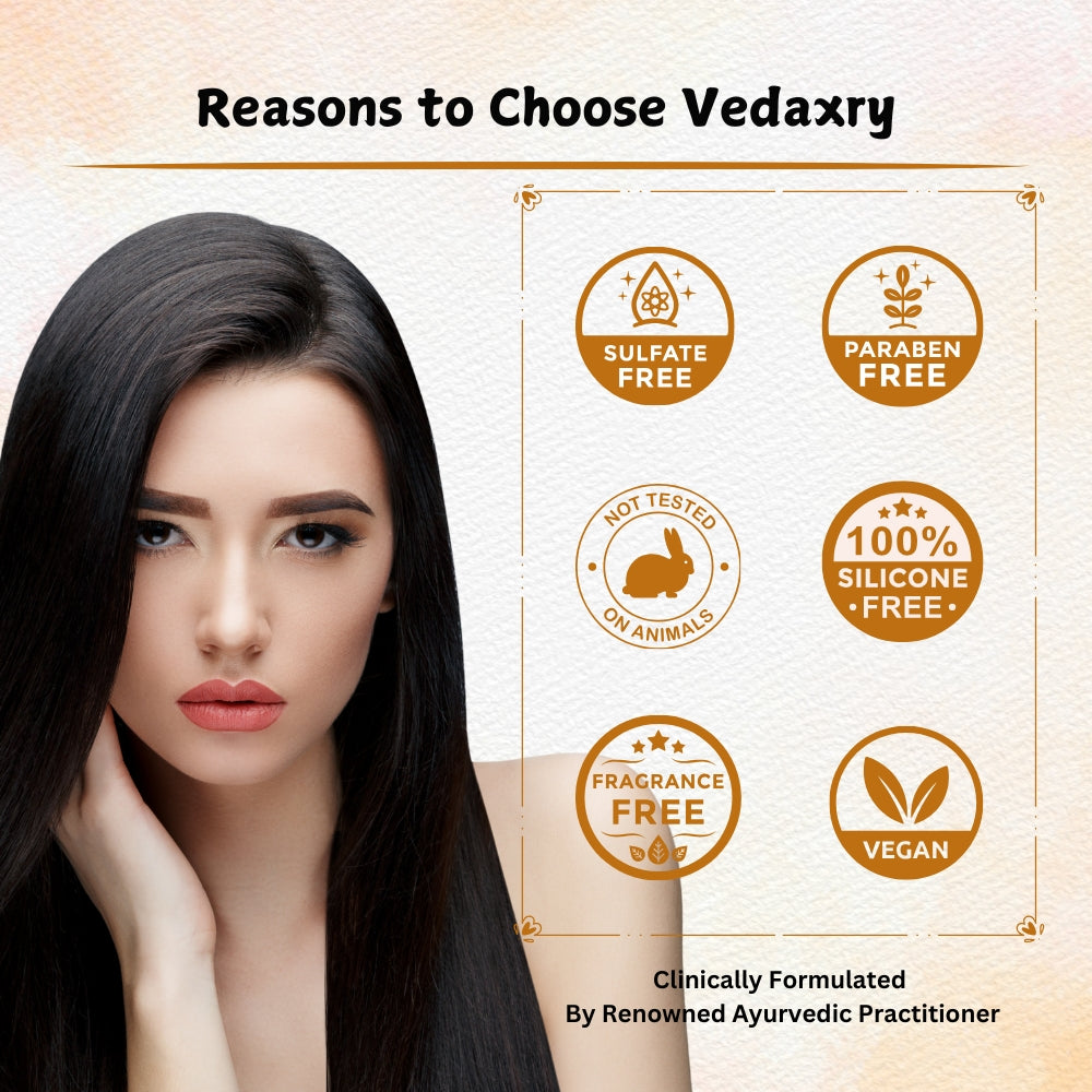 Vedaxry Ayurvedic Anti-Dandruff Hair Cleanser Strengthens Hair Roots, Preventing Breakage & Split Ends, Pesky Flakes & Itchy Scalp- 300ml Pack