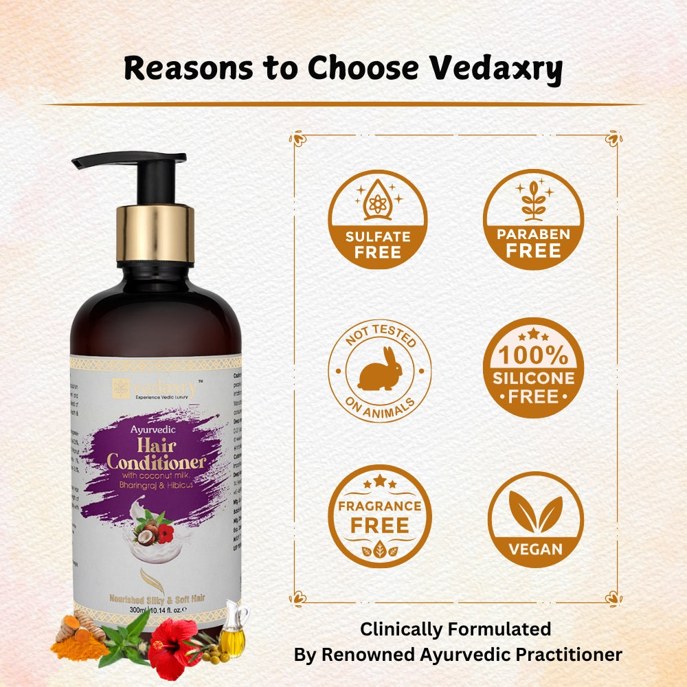 Vedaxry Ayurvedic Hair Conditioner Prevent Hair Loss, Moisturize & Repair Damaged Hair, Smooth & Shiny | 300ml