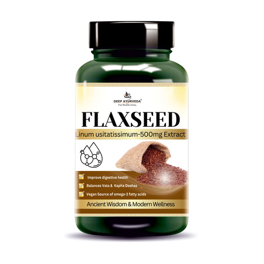 Flaxseed Vegan Capsule | 10:1 Extract Rich in omega-3 Fatty Acids, Fiber & lignans