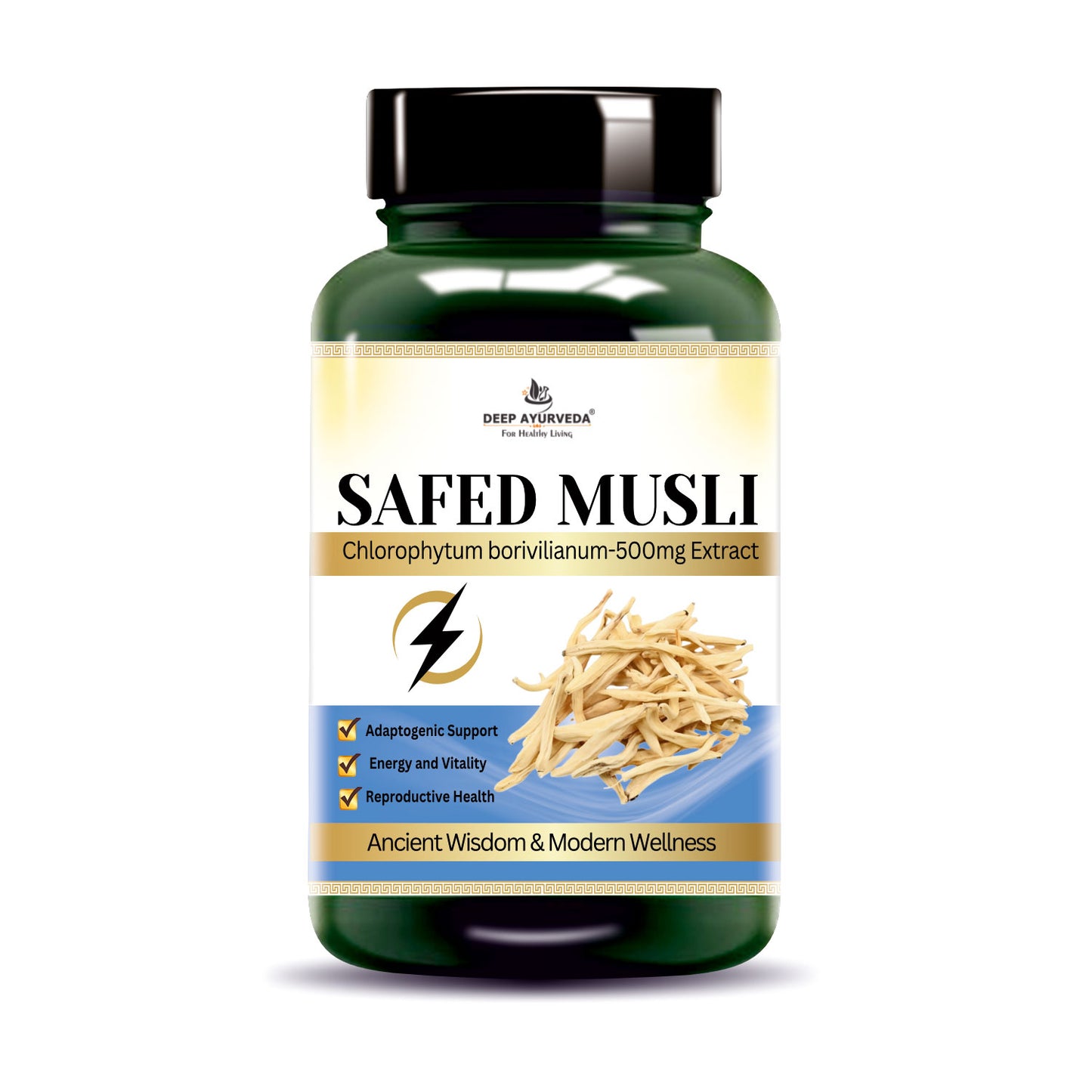 SafedMusli Vegan Capsule-10:1 Extract Based 500mg | Supports Vitality & Endurance