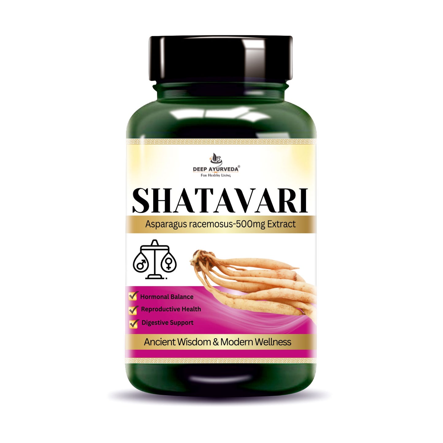 Shatavari Extract Based Vegan Capsules | Hor monal Balance and Vitality Support-500mg