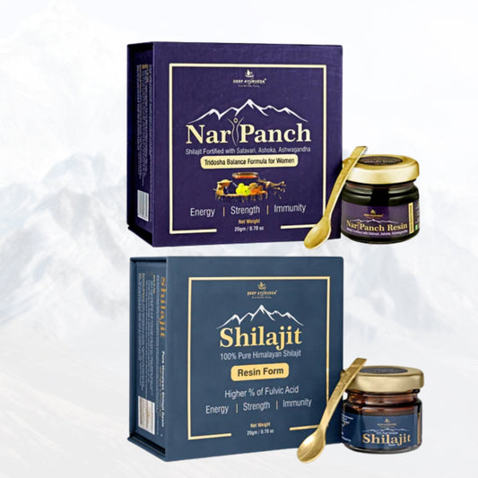 Shilajit Resin for Men & NariPanch Shilajit Resin for Women Combo Pack-20gm Each