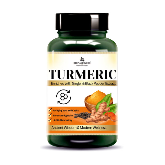 Turmeric Vegan Capsule With Piperine & Zingiber officinale | Digestive Health, Joint Health & Antioxidant Support-60 Capsule