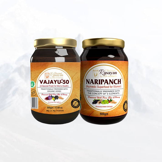 Vajayu ® Prash+ NariPanch® Combo Pack: Restore and Rejuvenate Your Energy, Stamina, and Vitality for Improved Wellbeing