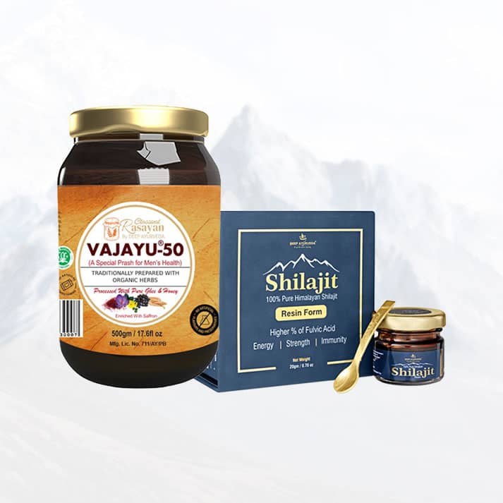 Vajayu ® 50 + Shilajit Combo Pack | Boost Men's Wellbeing | Improve Strength & Vitality