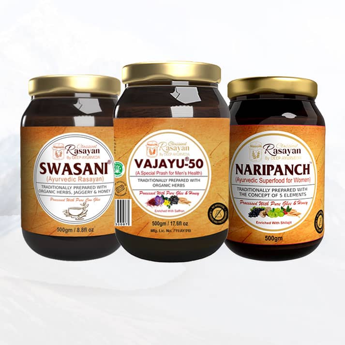 Ayurvedic Superfood Pack: Vajayu for Men, Naripanch for Women & Swasani for All